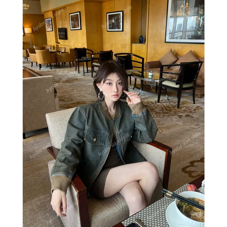 AYOBE小贤/挪威森屿  复古废土风夹克脏脏飞行百搭外套