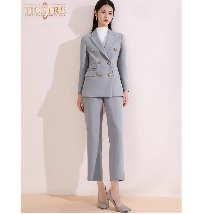 TICSTRE高级感职业西装套装修身女神范秋季商务通勤行政面试西服