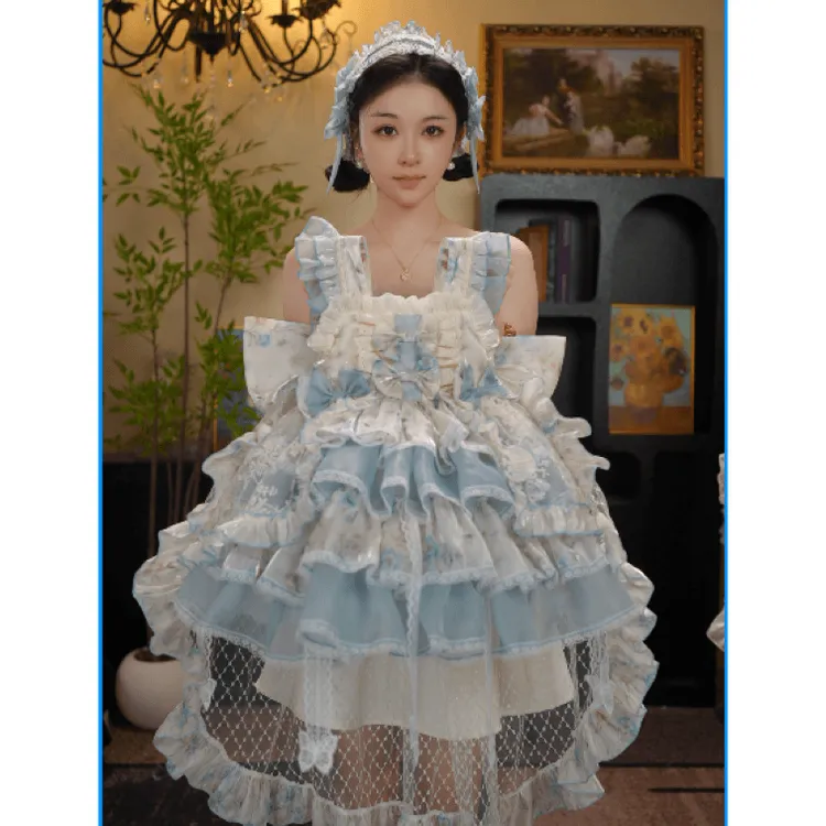 【夏日洛可可】女童夏季新款汉服洛丽塔蓬蓬裙3-12岁女童生日公主裙