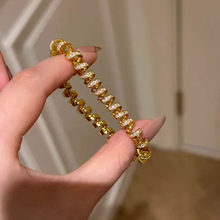 铜合金手链 超闪电话线手链轻奢小众精致独特高颜值清冷感手饰