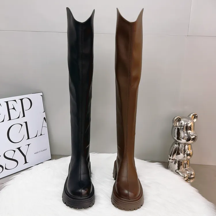 过膝靴女秋冬2025新款高筒靴春秋加绒长筒瘦瘦靴骑士靴超轻弹力靴