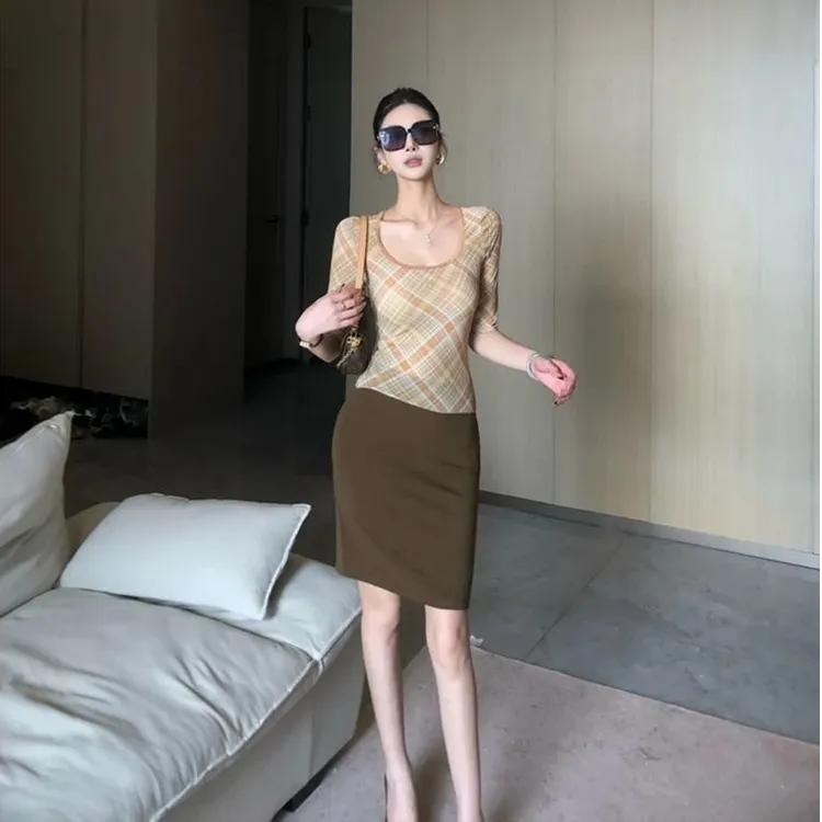 高质感薄纱性感包臀短裙女夏季新款法式复古修身显瘦百搭半身裙