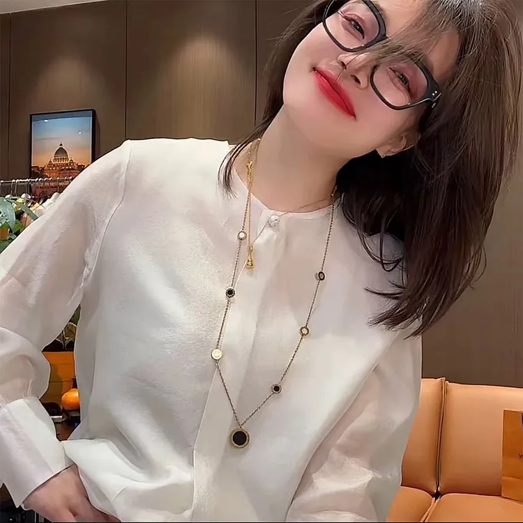 80637新款纱款 国风新中式女装上衣 时尚百搭显瘦气质高级感衬衣