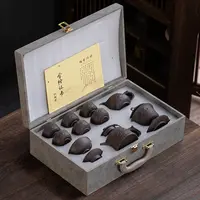 高档紫砂浮雕功夫茶具套装家用办公室会客泡茶茶壶盖碗茶杯送礼