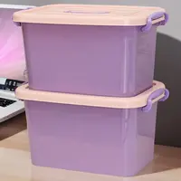 【拍一发二】紫色收纳盒收纳箱家用收纳储物杂物玩具整理箱宿舍收纳