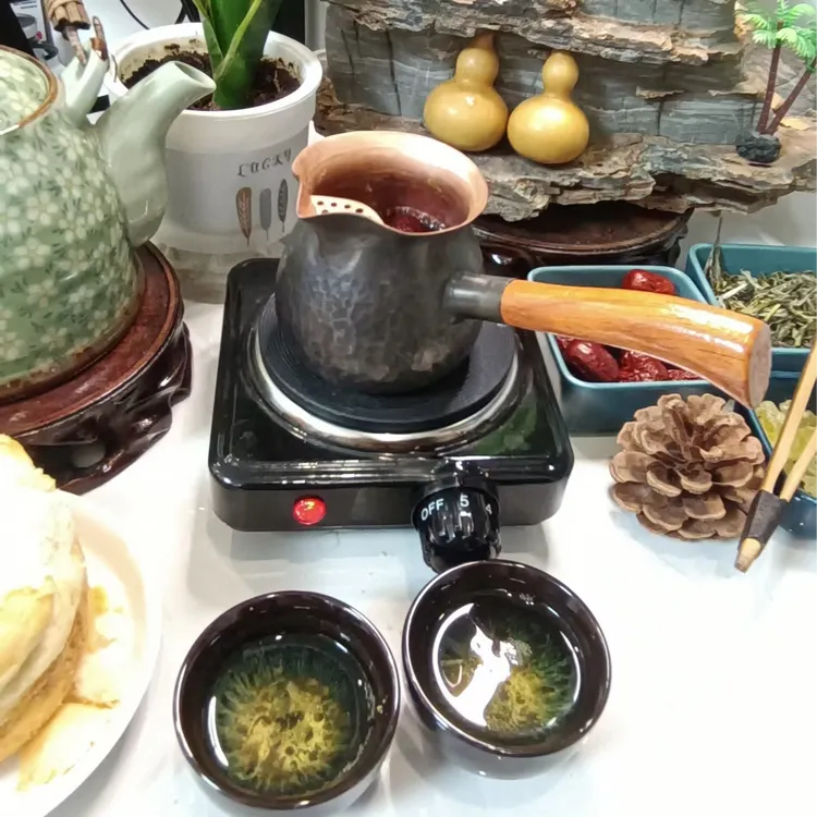 甘肃罐罐茶煮茶器套装调温炉煮茶电炉配纯铜罐鹰嘴有过滤带杯整套