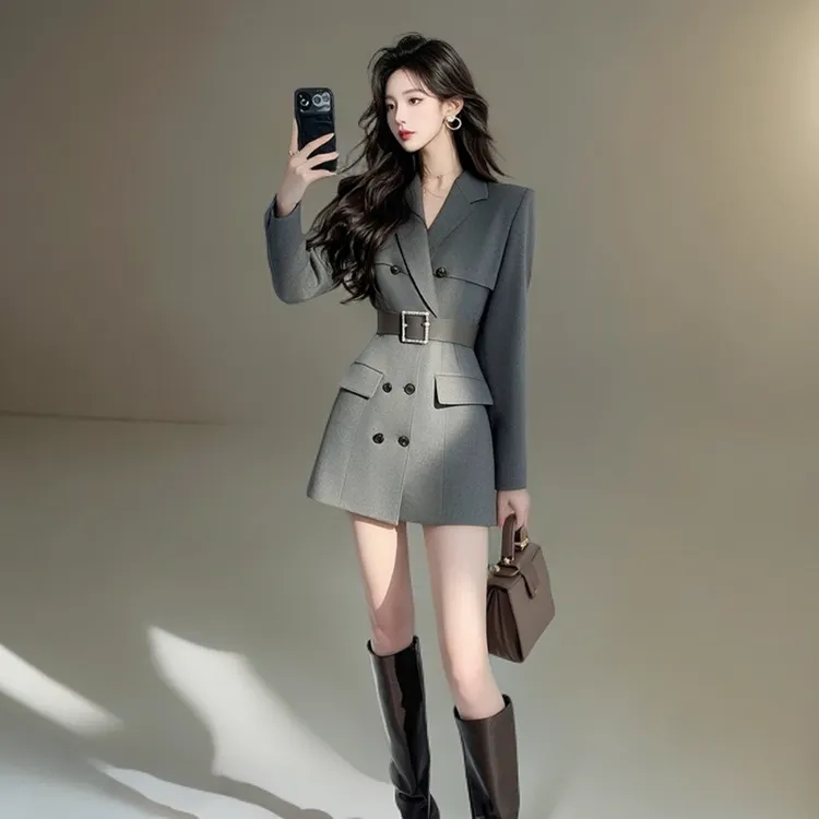 GDAMS商场同款2025秋季新款气质百搭收腰职业千金清冷感贵系衣服