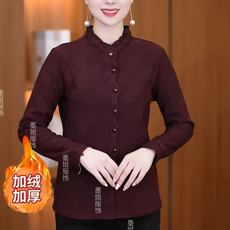 加绒加厚半高领打底衫女一体绒冬季新款保暖显瘦复古上衣卫衣