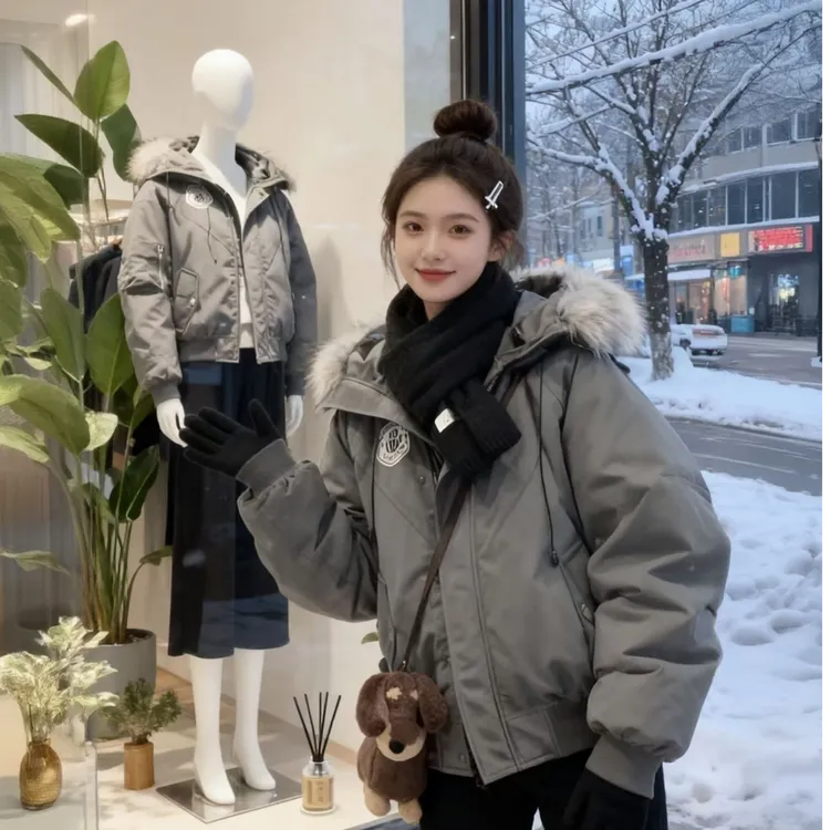 棉服女2025年新款美式复古工装棉衣冬季加厚派克服超好看棉衣外套