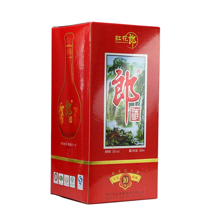 郎酒红花郎10  2009年山水郎带陈酿字样酱香型白酒53度500ml微瑕