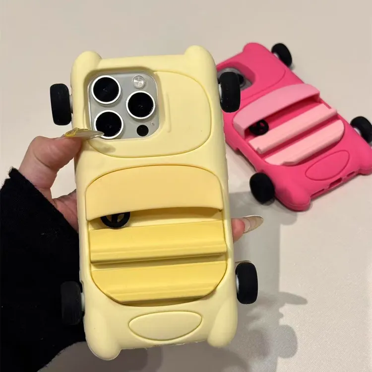 苹果|创意跑车卡通小汽车适用iPhone16女款防摔15p立体硅胶手机壳