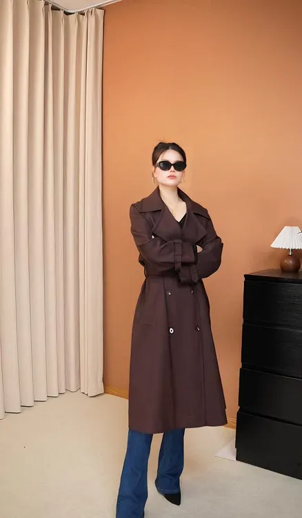 秋冬新款中长款风衣宽松大衣韩版大衣气质高级时尚百搭显瘦收腰