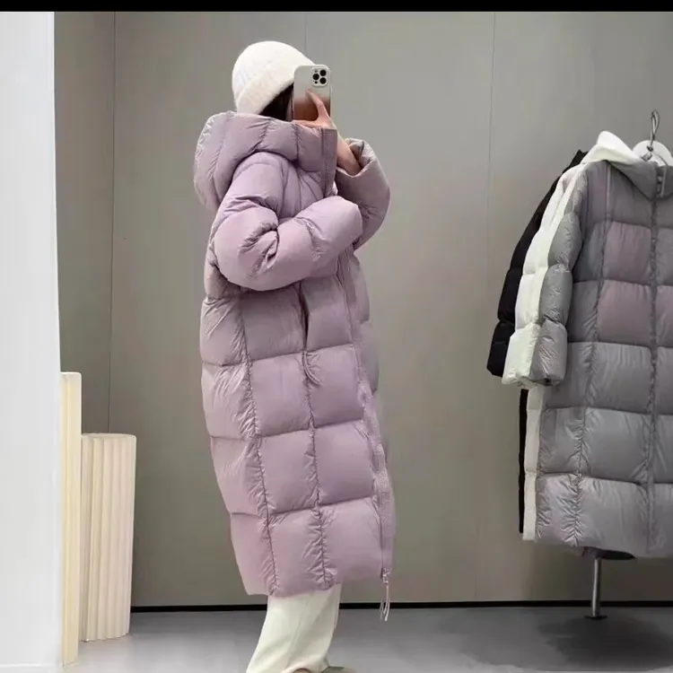 D新国标白鸭绒韩版羽绒服女中长款2025冬装宽松百搭加厚862512