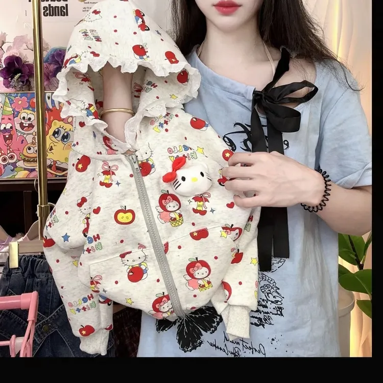 女童套装秋装2025新款小童宝宝洋气可爱卡通长袖开衫连帽外套