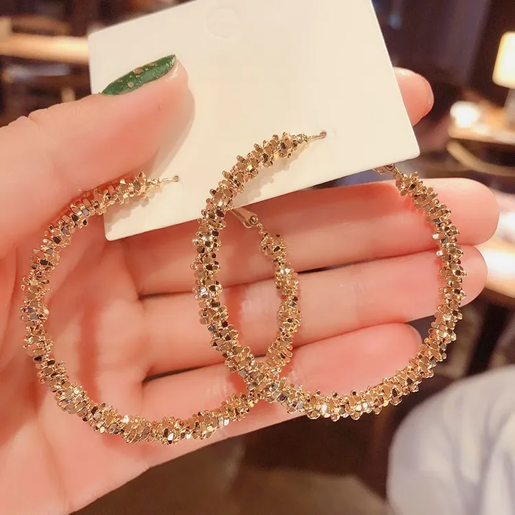 CIOEM KOUIM 925银耳饰 个性夸张耳圈超仙时尚金属大圈圈蹦迪耳环