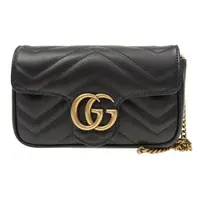 99新 GUCCI/古驰 黑金马蒙mini链条包