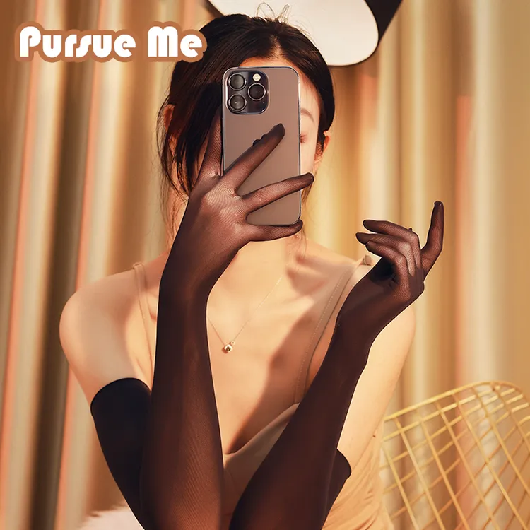 Pursue Me天鹅绒丝袜手套无缝五指套飞机手丝新娘婚纱手套cos手套