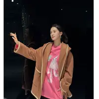 AMASS/阿玛施新款秋冬时尚通勤睡袍式连帽廓形韩式外套   5400859