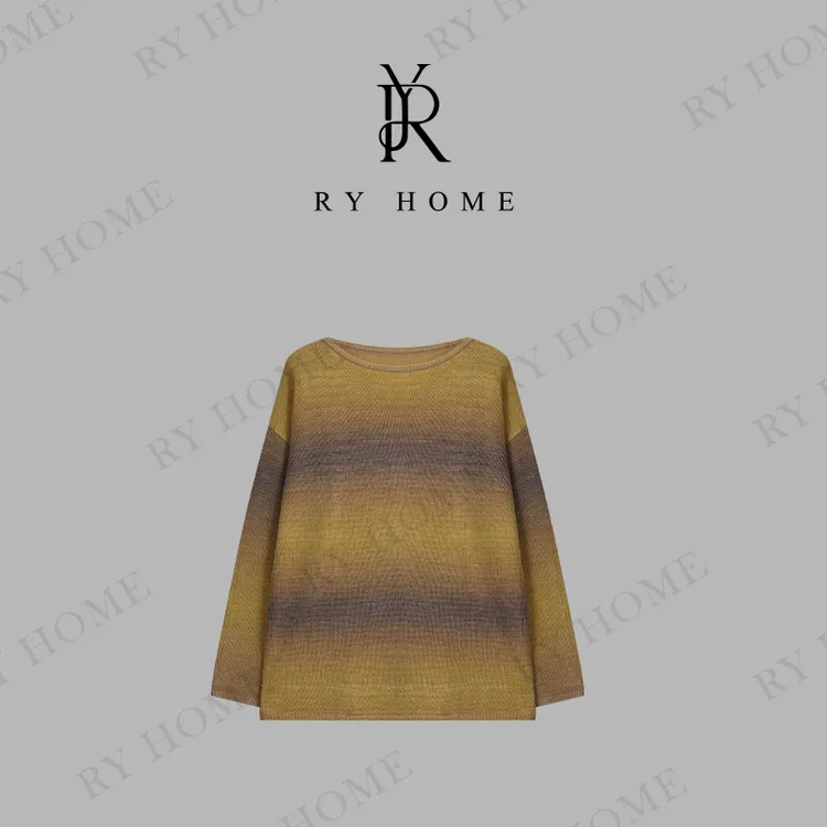 【容雨RYHOME】樱花国进口和纸砂＋扎染渐变圆领针织衫251M2874