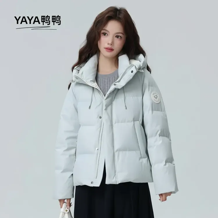 鸭鸭羽绒服女2025新款90绒小个子甜美气质百搭休闲加绒短外套冬季