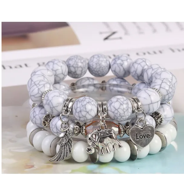 钛钢琉璃手链 百搭时尚轻奢复古小众手串手链饰品玻璃串珠多层民