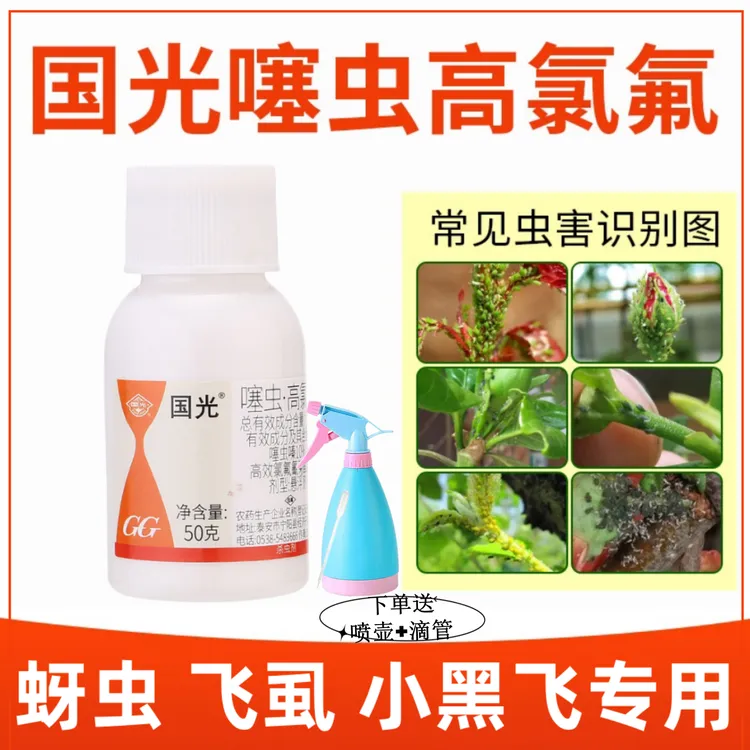 国光小黑飞花卉月季绣球腻虫蚜虫蓟马飞虱小菜青毛虫白粉虱杀虫剂