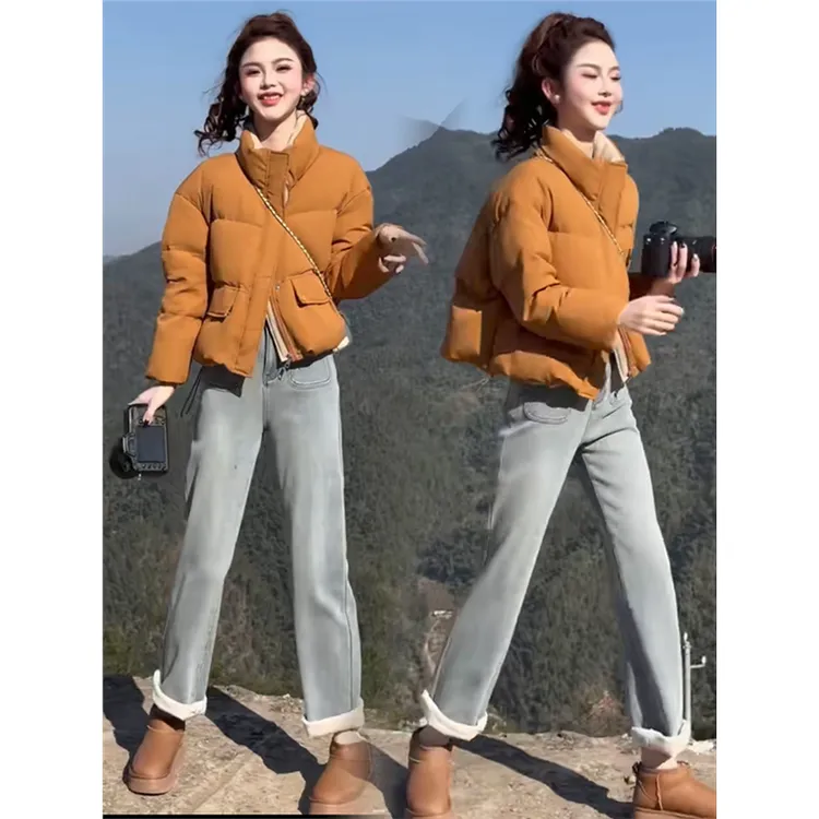 棉服面包女欧货百搭立领2024新款短款服洋气年棉衣小个子冬季