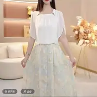 A时尚夏季新款圆领拼接假两件连衣裙6642#