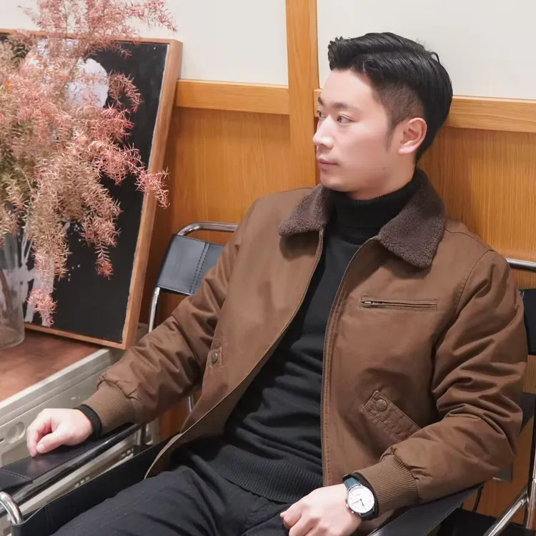 全棉真绵羊毛内里飞行员夹克棉服羊羔毛内里含量73%羊剪绒27%羊毛
