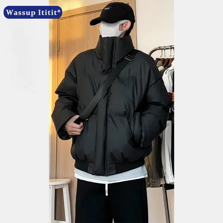 WASUUP ITITIT新款pu皮棉服男冬季防寒高街痞帅棉袄宽松棉衣外套