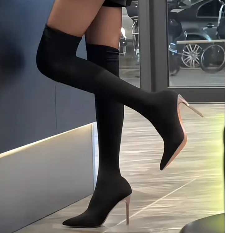 【双十二好物】过膝女秋冬季新款瘦瘦靴细跟丝袜弹力靴显瘦气质款