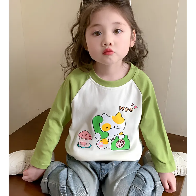 女童长袖T恤2025新款洋气儿童春秋款打底衫女宝宝秋季上衣童装潮