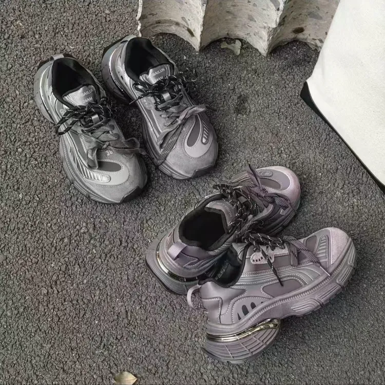 【LB】2025年春季新款圆头复古厚底增高百搭老爹鞋休闲运动鞋