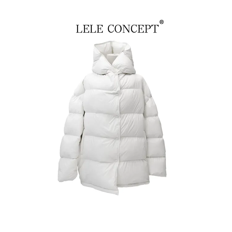 LELE CONCEPT「泡芙小姐」时尚都市百搭连帽两色羽绒服FY25D0262Y