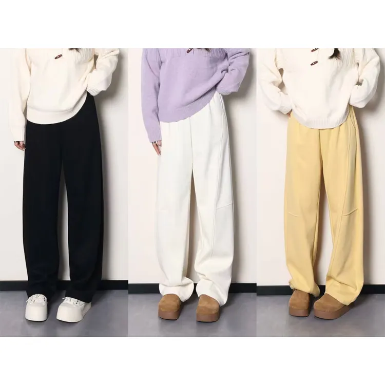 裂渡宣宣【香椰奶酪】微胖大码女秋冬百搭显瘦加绒休闲裤 ZY409J16