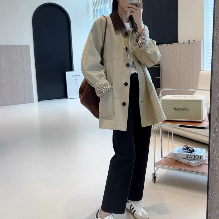 【高智巴恩风】高密斜纹棉撞色翻领夹克外套WT22U