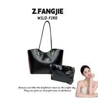 高级感油蜡皮大容量包包女式2025新款秋冬季通勤单肩包手提托特包