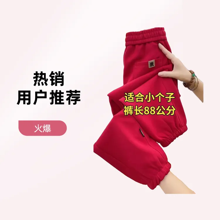 小个子九分休闲裤女秋冬新款高腰显瘦束脚哈伦百搭显瘦保暖运动裤