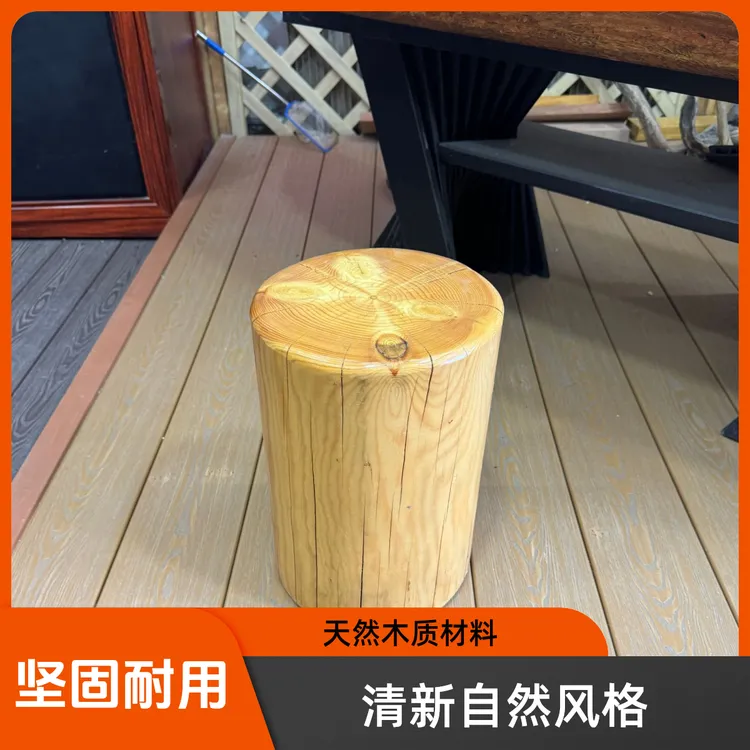 圆型实木圆墩可用作坐凳，摆花盆，艺术品