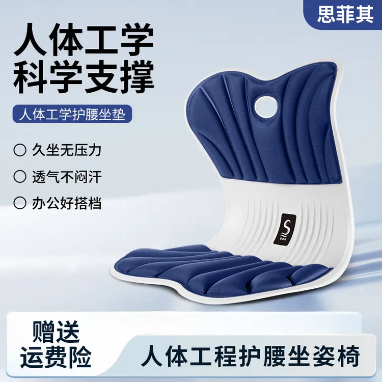 思菲其tpe护腰坐垫久坐办公室神器靠垫人体工学护腰坐姿椅靠背垫