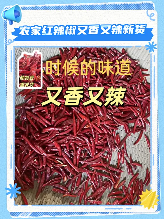 新货农家红辣椒又香又辣产地直发家用微辣中辣辣椒魔鬼辣自然晾晒