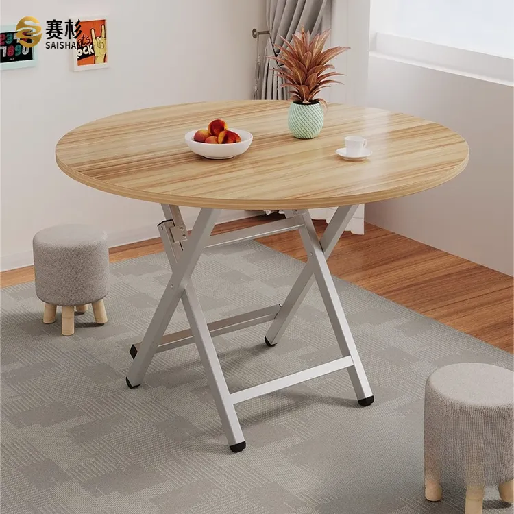 可折叠桌餐桌家用户型简易圆桌出租屋户外便携摆摊吃饭方桌小桌子