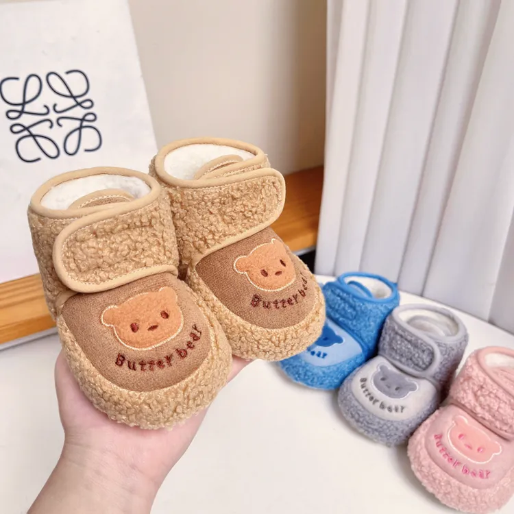 冬季6-12个月婴儿棉鞋步前鞋0到1岁男女宝宝小月龄加绒保暖软底