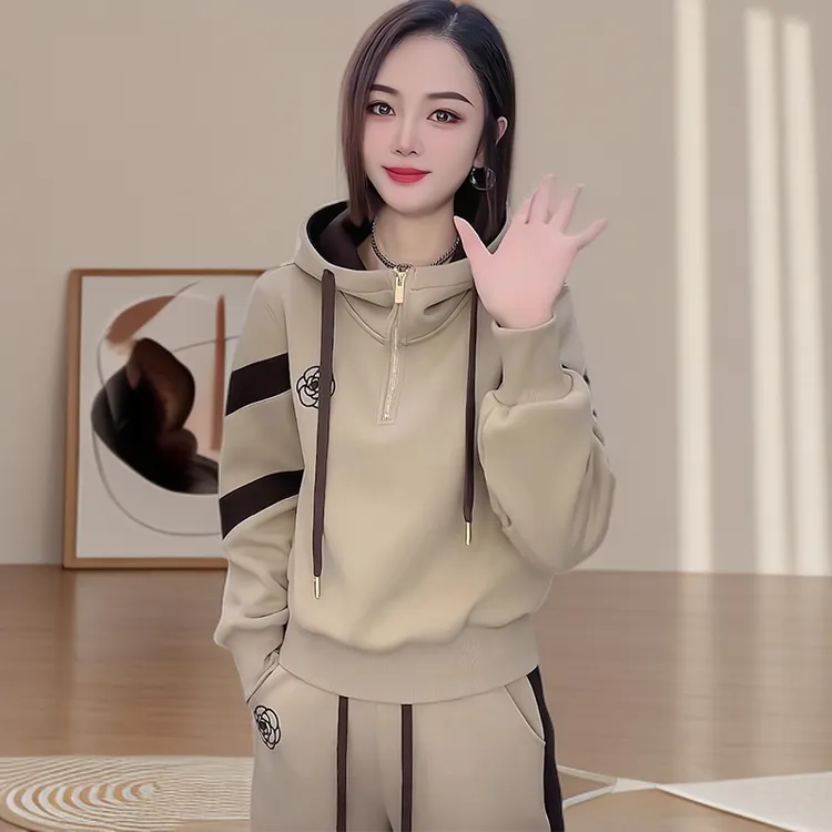 欧货加绒加厚卫衣外套女秋冬季2025新款爆款宽松时尚洋气内搭上衣