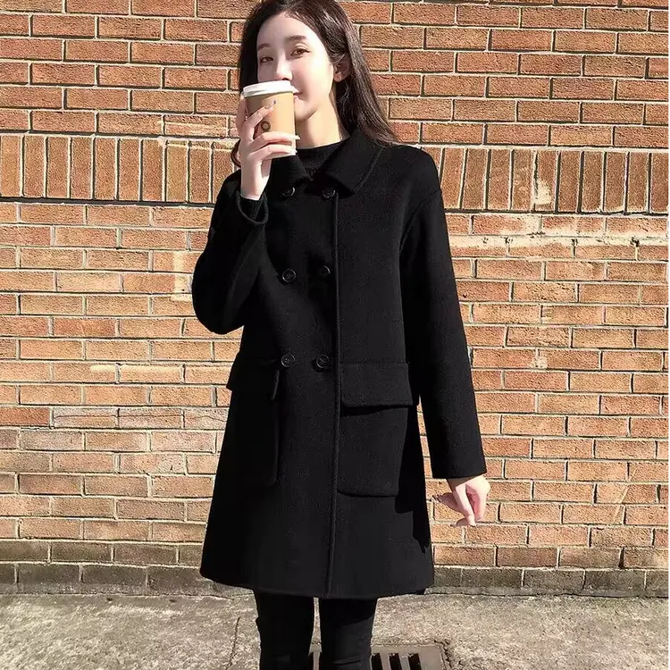 【粉丝专属】双面绒大衣女中长款冬季高端时尚大衣外套2232