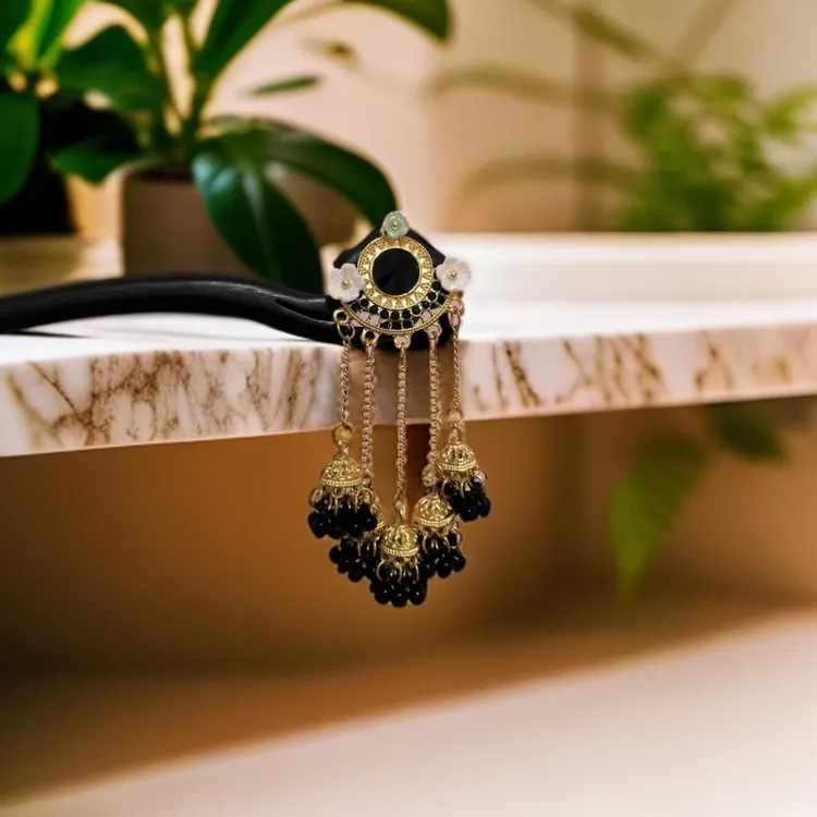 原创设计黑檀木发簪女中国风发簪步摇铃铛流苏发饰民族风纯手工