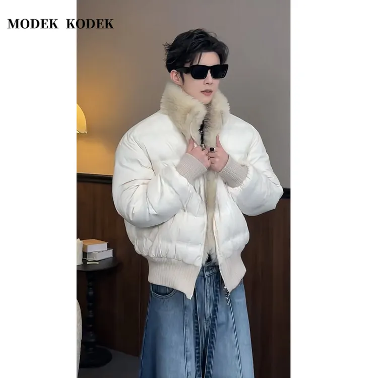 MODEK KODEK冬季新款男士拼接双面穿棉衣高级感潮牌时尚保暖棉服