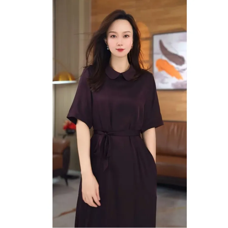 2025春夏新款桑蚕丝真丝气质时尚休闲百搭女士连衣裙82498260