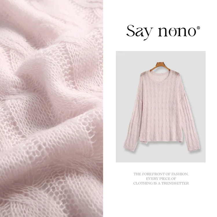 懒猫nono│Saynono 羊绒羊毛绞花圆领上衣/YF39053
