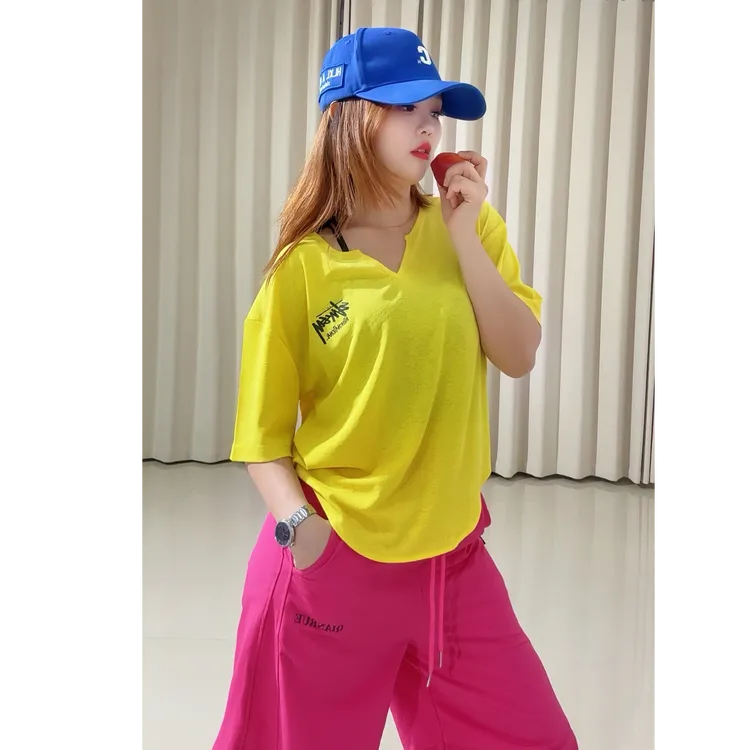 （达人专属）2526冰感休闲宽松广场舞短袖防晒舒适时尚百搭气质衣服